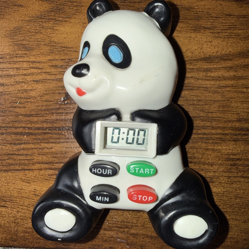Vintage‎ Magnetic Panda Kitchen Timer Tested and Works Up To 15 Hours